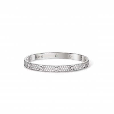 CARTIER LOVE BRACELET, CLASSIC MODEL, PAVED, 10 DIAMONDS N6727417